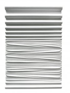 Umberto Mariani, senza titolo, 2016, vinilico e sabbia su lamina di piombo, 120x80 cm