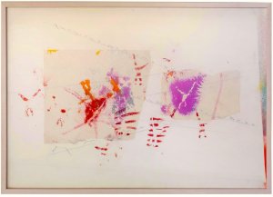 senza titolo, 1990, tecnica mista e collage su carta, 70x100 cm