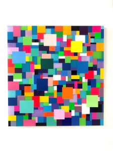 The flowers on my balcony, 2020, acrilico su perspex montato su alluminio, 125x115 cm