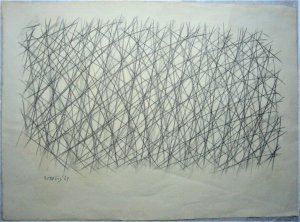 Senza titolo, 1963, pastelli su carta, 49x66.5 cm