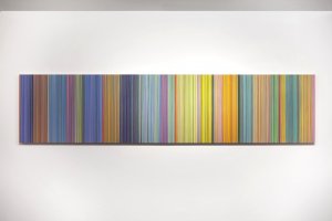 Equilibrismi sentimentali, 2022, acrilici su D-bond, 83.5x368