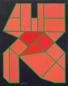Il ritorno del rosso, 2012, Tecnica mista su tela, 81x65 cm