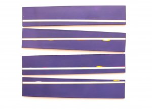 Movimento ambiguo, 1970, acrilico su 4 tele, 40x220 cm cad